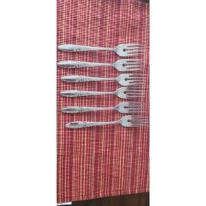 FLORAL GLEN stainless 6 Salad/Dessert Forks Oneida Community